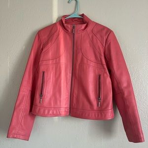 Wilson leather jacket in a bright hot pink 💖